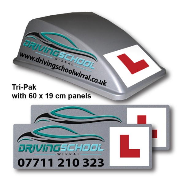 Silver Aero Roof Sign Graphic Advantage Tri-Pak